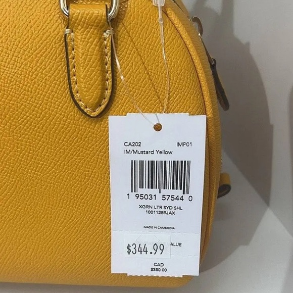 Mustard Yellow Coach Sydney Satchel - Picture 5 of 8